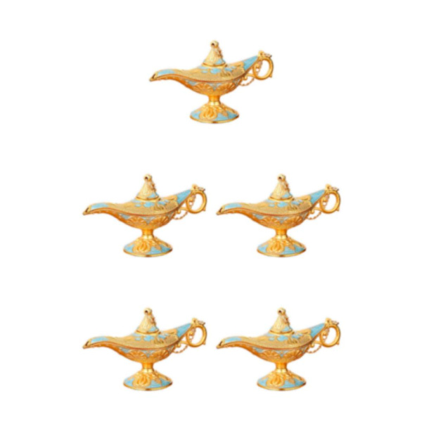 1/2/3/5 Aladdin Lamp Genie Costume Light Art Craft Classic Gold Light Blue 8.5x3x3.5cm 5Set