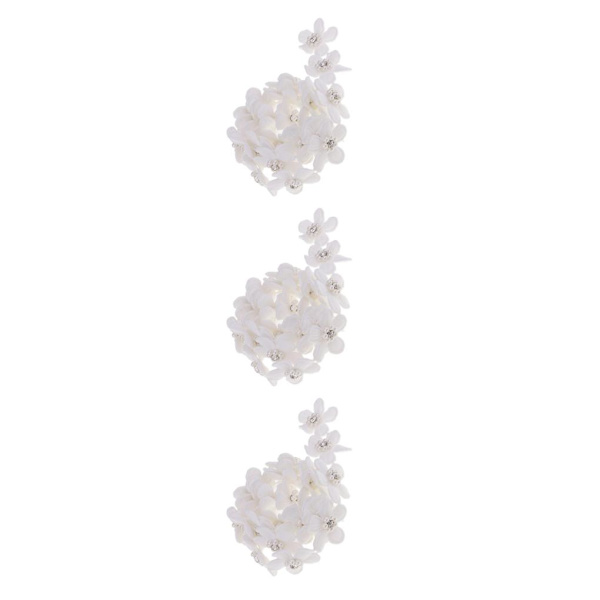 1/2/3/5 1 Yard Flower Pearl Crystal Ribbon Lace Trim Sy 3Set