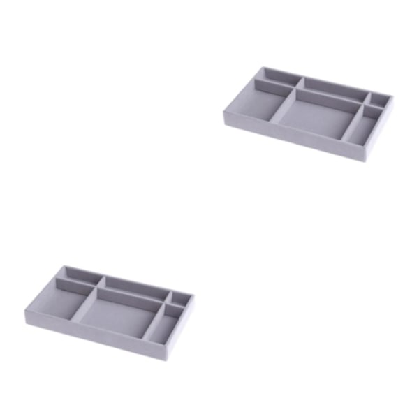 1/2/3/5 Stapelbar smyckesbricka Multipurpose Portable Velvet för 6 Grids Style A 2Set