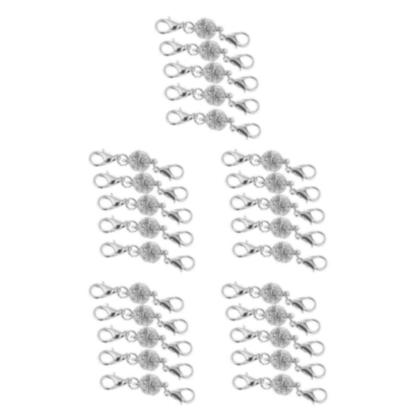 1/3/5 5 st Kristallrund 8mm Ball Hummer Spänne Krok Silver 5Set