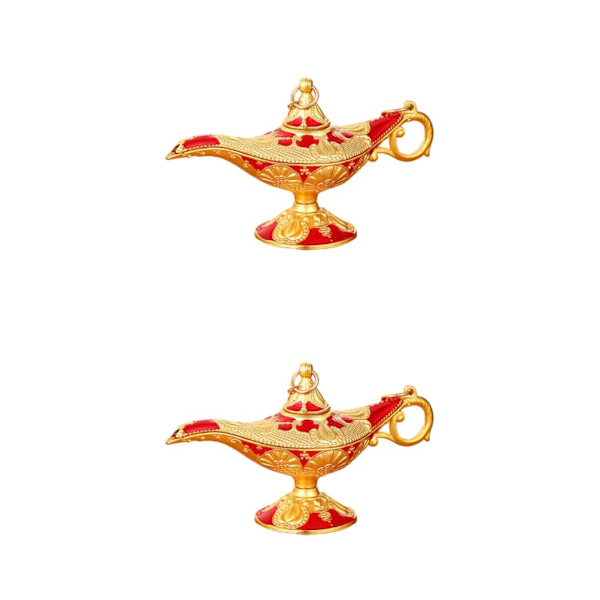 1/2/3/5 Aladdin Lamp Genie Costume Light Art Craft Classic Gold Red 8.5x3x3.5cm 2Set