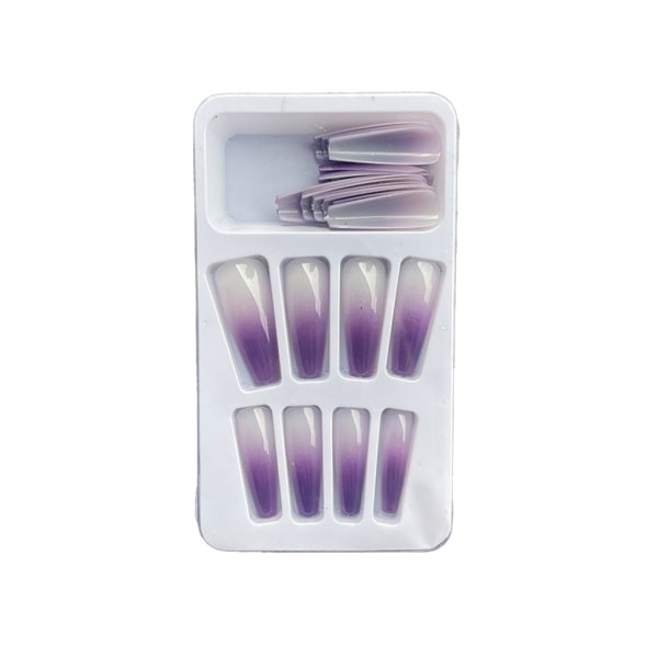 1 Set Press on Nails Kista Gradient Artificiell Avtagbar Type 16 2g glue,24Pcs jelly