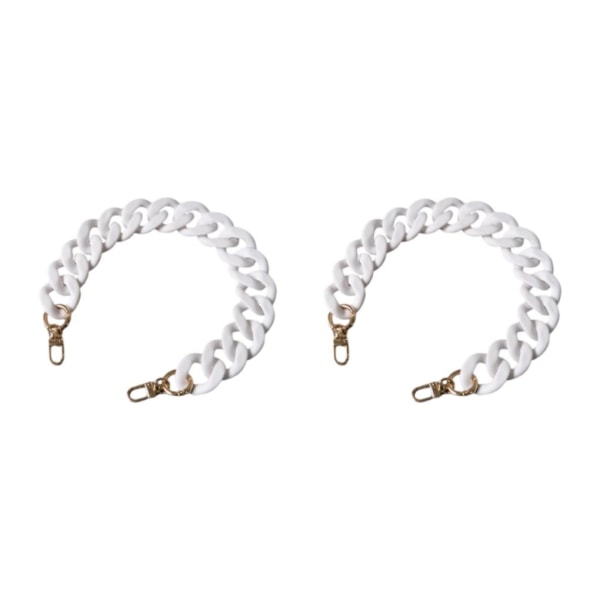 1/2 Flat Chain Strap Akrylkedjor För Charms Dekoration white 45CM 2Set