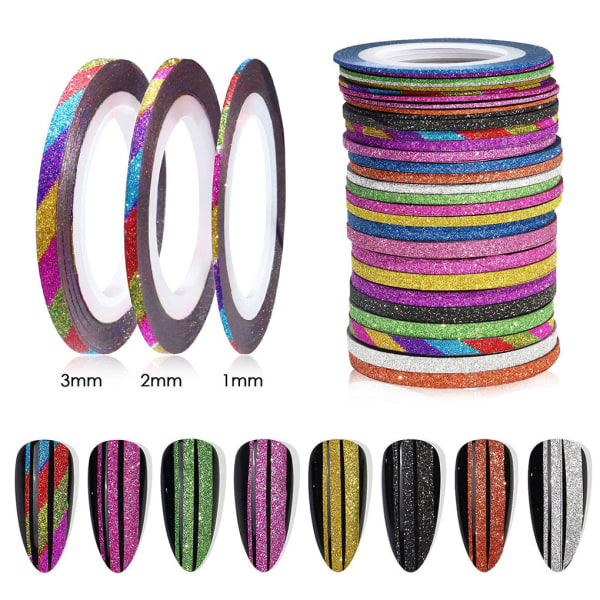 1/5 14x mångfärgade nail art för lätthet Random Color 3MM 1Set