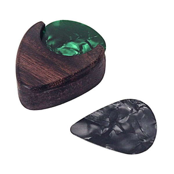 1/3/5 Rose Wood Guitar Pick Case Hjärtform Plectrum Box Gitarr 1Set