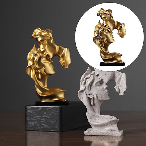 1/2 par kysser staty sovrum heminredning prydnadsfigurer Gold 7.6x3.1x13.4cm 1Set