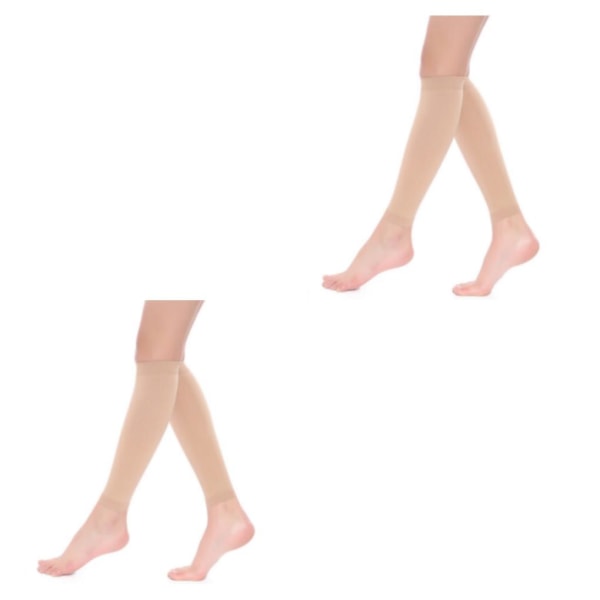 1/2/3/5 Dam S Calf Compression Strumpor Bekväma och skin color XXL 2Set