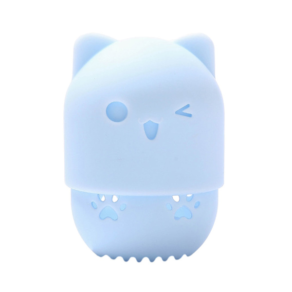 1/2/3/5 Silikon Cat Makeup Svampar Förvaringslåda Rengör och light blue 1 Pc