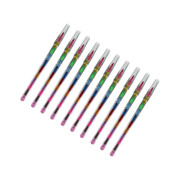 1/2/5 10x Rainbow Stacking För Crayons Pedagogisk Toy Smooth 2Set