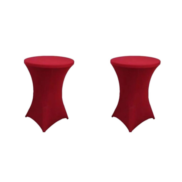 1/2/3/5 High Foot Bar Cover Stretch Rund Duk För Hotell red 2Set