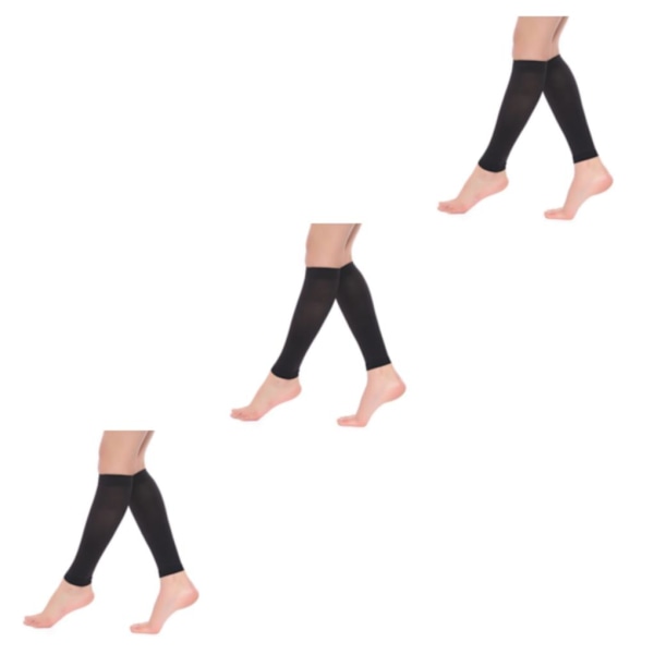 1/2/3/5 Dam S Calf Compression Strumpor Bekväma och black XL 3Set
