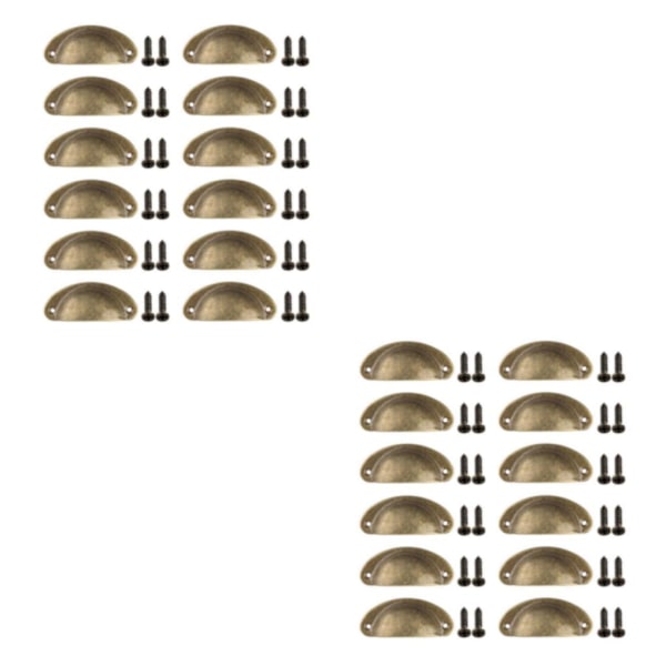 1/2/3/5 12x Koppdrag Skåp Kommod Shell Draw Låda Handtag Yellow Bronze 15x15x5cm 2Set