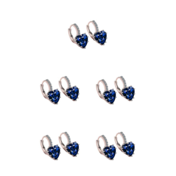 1/2/3/5 Lyx Hoop örhängen för kvinnor Hjärtformad strass style 6 5Set