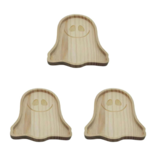 1/2/3 brun festlig halloween pumpa trä tallrikar för unika Ghosts disk 3PCS