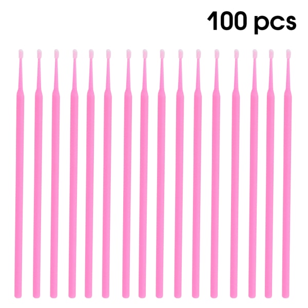 Förpackning med 100 engångsborstar för engångsbruk av plast Pink