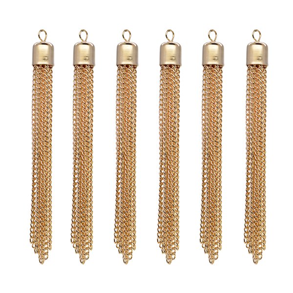 1/2/3/5 6 delar Handgjorda Boho Long Chain Tofshängen Light gold 1Set
