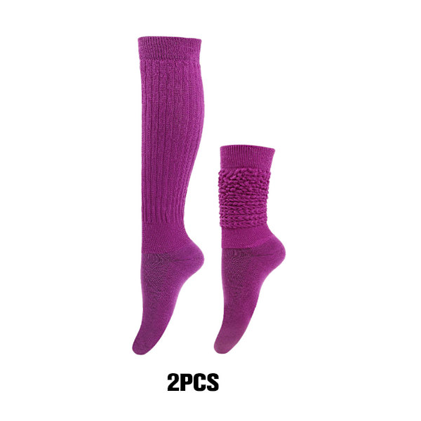 1/2/3/5 2 stycken Slitstarka Slouch strumpor Elasticitet och utsökt Purple 1Set