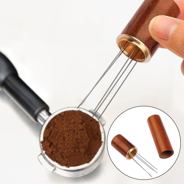 1/2/5 Coffee Tamper Distributör Kaffe Distributör Leveler Trä 5 pins ordinary 8.5 x 1.75cm 1Set
