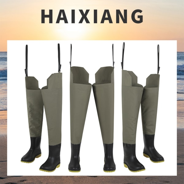 Nylon Lätt och Vattentät Fiske Hip Wader För Herr Och grey green XL