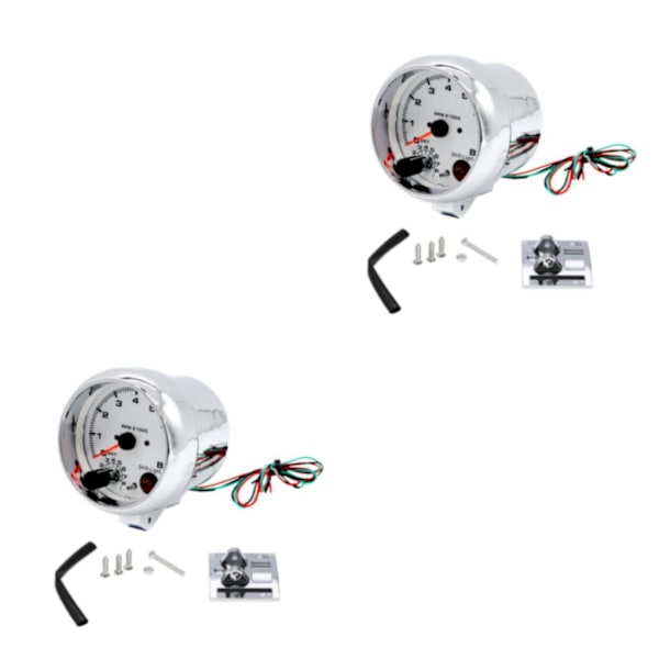 1/2/3 12V bil 3,75 tum varvräknare Varvräknare varvräknare med 7 LED 2Set