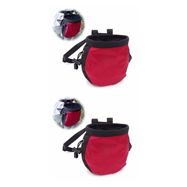 1/2/3/5 Klätterdragsko Magnesia pulversäck Slitstark red black 2Set
