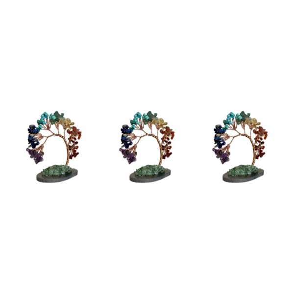 1/3/5 Natural Crystal Money Tree Ädelsten Mineral Lucky Tree 3Set