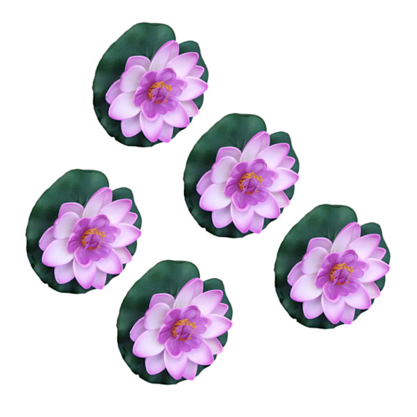 1/2 5-delad konstgjord Lotusblomma Realistiska Float Foam Lotus light purple 1Set