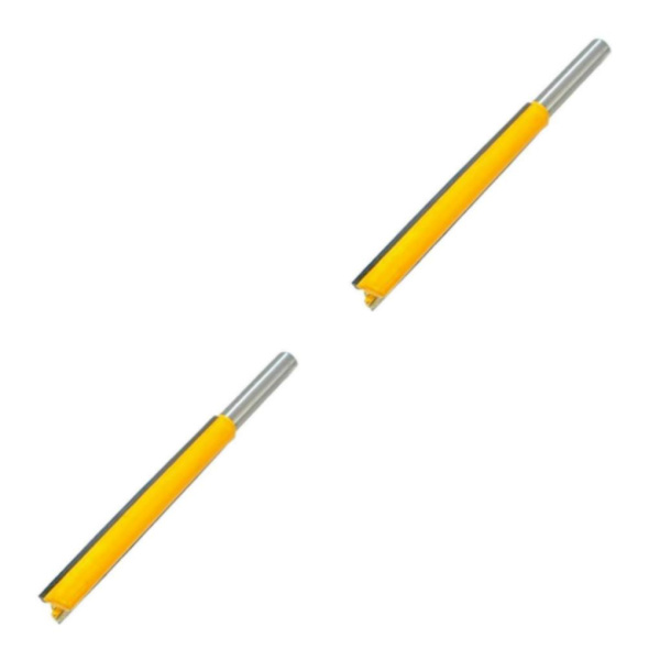1/2/5 1/4 skaftdiameter dubbelflöjt 3 extra lång rak 2Set