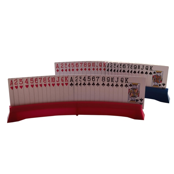 1/2/3/5 korthållare Handsfree plastkortbricka för seniorer Red 18.5x7x3cm 1Set