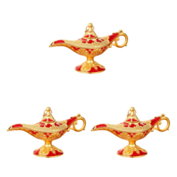 1/2/3/5 Aladdin Lamp Genie Costume Light Art Craft Classic Gold Red 8.5x3x3.5cm 3Set