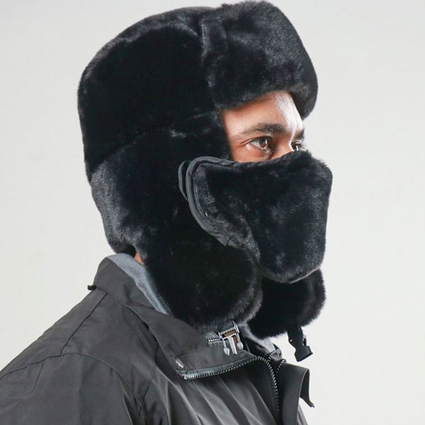 Multi-purpose MenWinter Thermal Bomber Hats för mjukt och varmt Grey sickle hammer