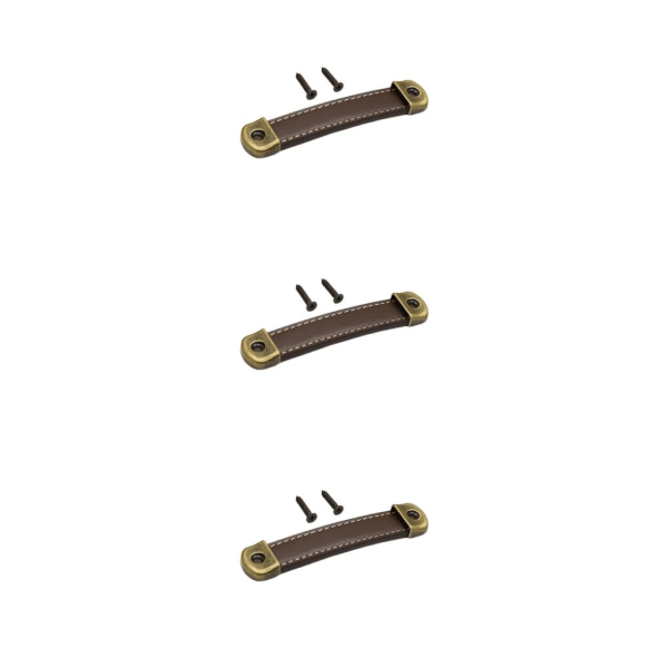 2/3/5 PU-läder Bagagehandtag Handtag Byt ut skåpdrag Brown 12.2x2.4x1.1cm 3Set