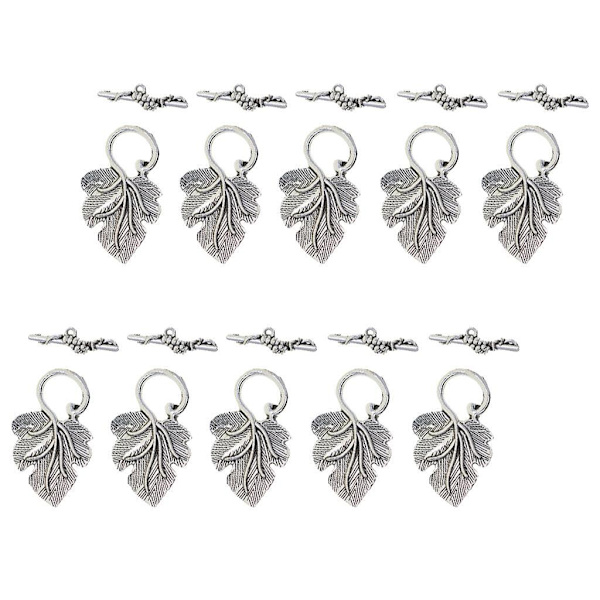 1/2/3 10 set Leaf OT Toggle Clasps Smycken Clasp Connectors Silver 1Set