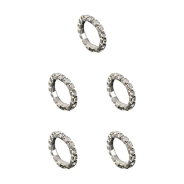 1/2/3/5 Stretch Crystal Ring Utsökt inläggning för Elegant silver 1 row 5PCS