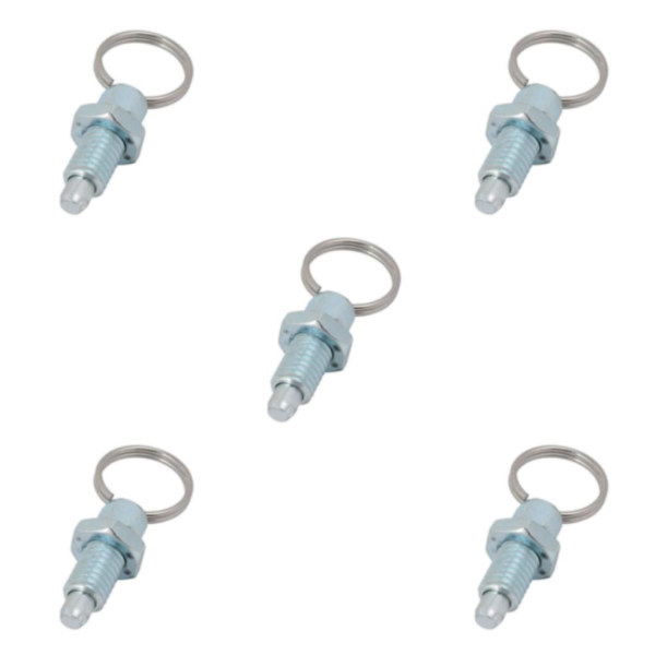 1/2/3/5 Heavy-Duty indexkolv med användarvänlig ringdragning M6-3 Galvanized Steel 5PCS