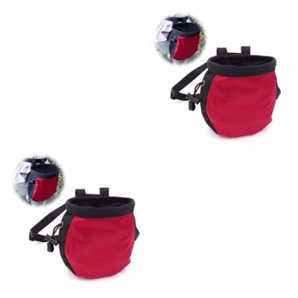 1/2/3/5 Klätterdragsko Magnesia pulversäck Slitstark red black 2Set