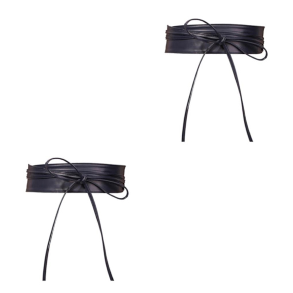 1/2/3/5 Dam Charm Midjeband Bred underbyst Cosplay Strechy rosett Dark Blue Type C 2Set