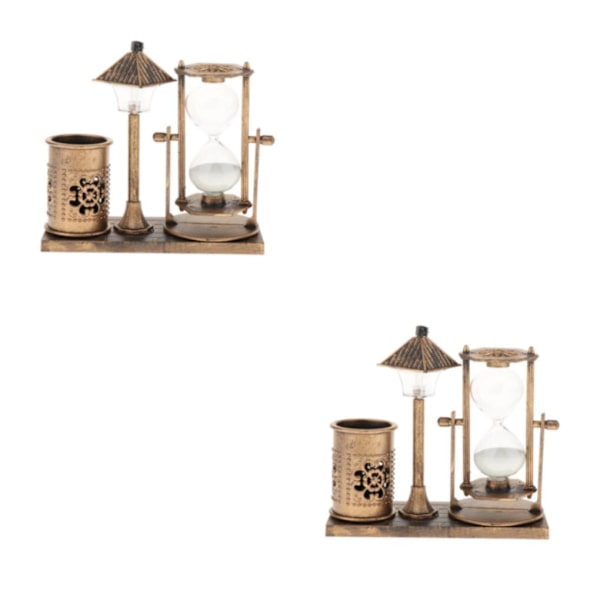 1/2 timglassandtimer med inbyggt ljus för hemmets sovrum Gold 2Set