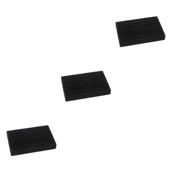 1/2/3/5 Stapelbar smyckesbricka Multipurpose Portable Velvet för Flannel Black 227x146x31mm 3Set