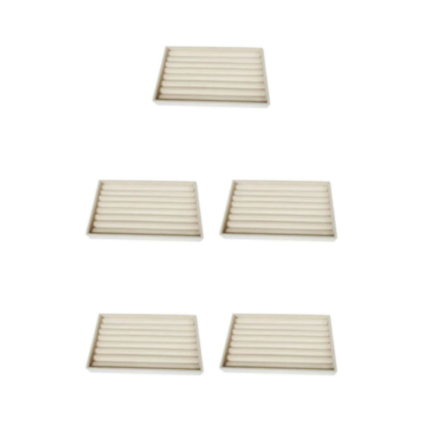 1/2/3/5 Stapelbar smyckesbricka Multipurpose Portable Velvet för Beige Rings Plate 5Set