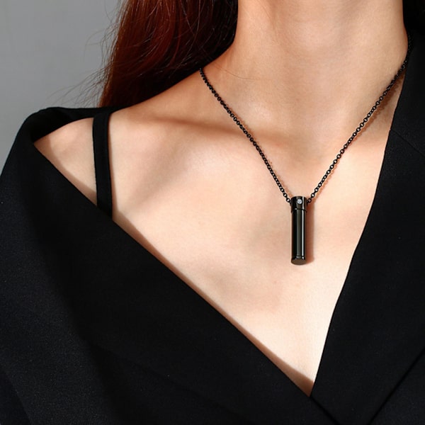 1/2/3 Urn Halsband Keepsake Bar Cylinder för fester Black 1.50x0.35 Inch 1Set