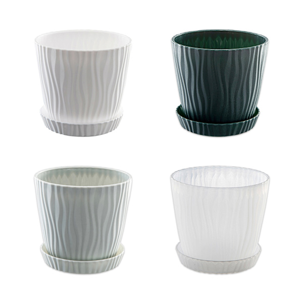 1/2/3/5 lätta och bärbara blomkrukor för inomhus och transparent S pot+S tray 5Set