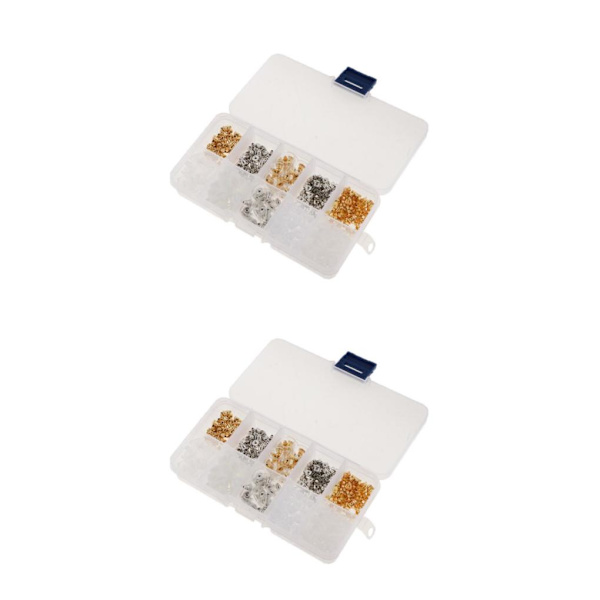 1/2/3 Boxed Earring Back Örhänge Backing Kit 550st 10 stilar gold and silver 550 Pcs 10 Style 2Set