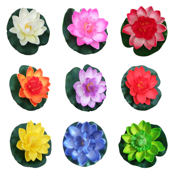 1/2 5-delad konstgjord Lotusblomma Realistiska Float Foam Lotus bright red 1Set