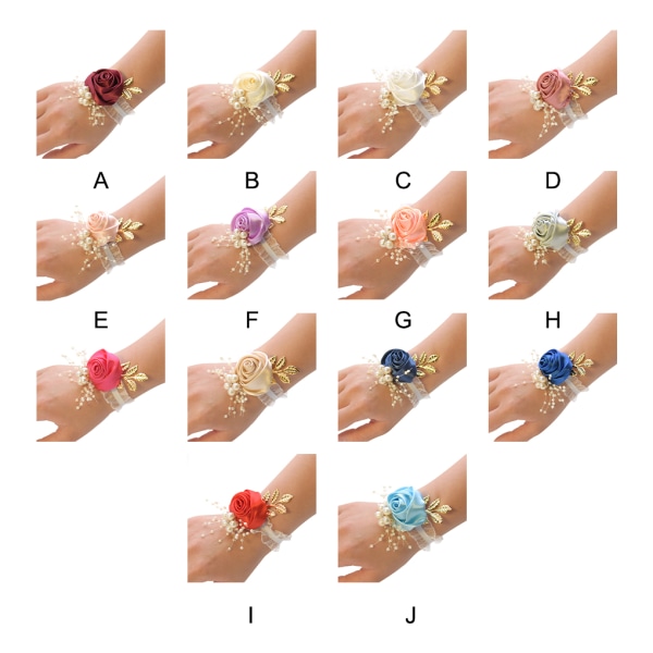 1/2/3/5 Elegant för bröllop Bridal Wrist Corsage Realistisk pink 7*7 1Set