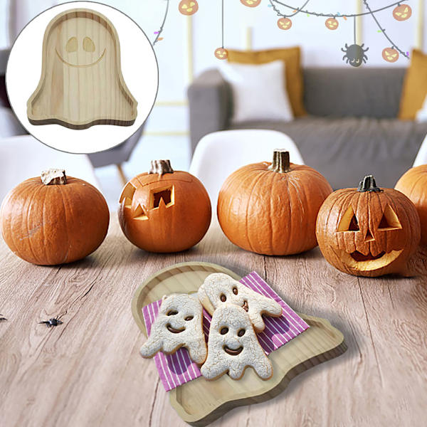 1/2/3 brun festlig halloween pumpa trä tallrikar för unika Ghosts disk 1 Pc