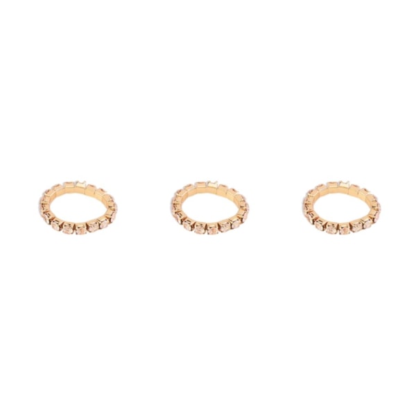 1/2/3/5 Stretch Crystal Ring Utsökt inläggning för Elegant golden 1 row 3PCS