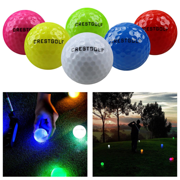 1/2 6st Sports LED För Golfbollar Glow In The Dark Nattljus 1 Pc