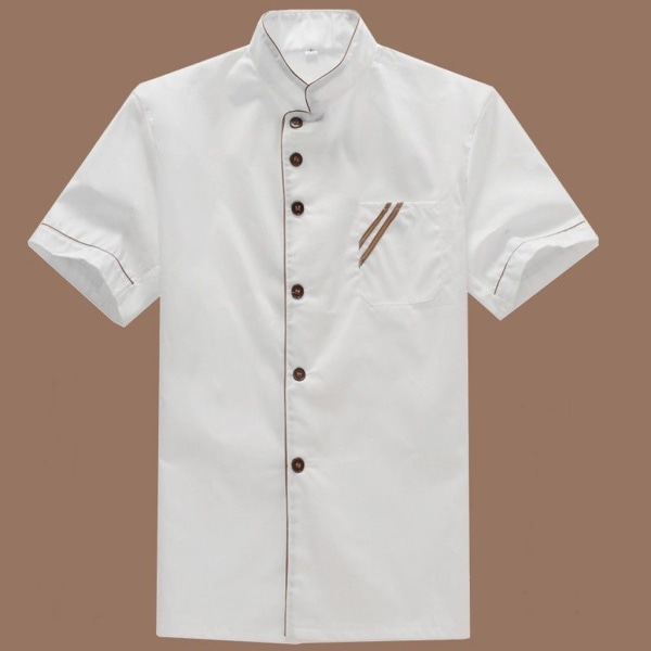1/2 Executive Chef Coat med kontrastpassor och knappar White XL 1Set