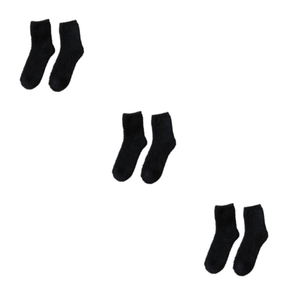 1/2/3/5 10 stycken extra tjocka och elastiska mjuka strumpor Black 3PCS